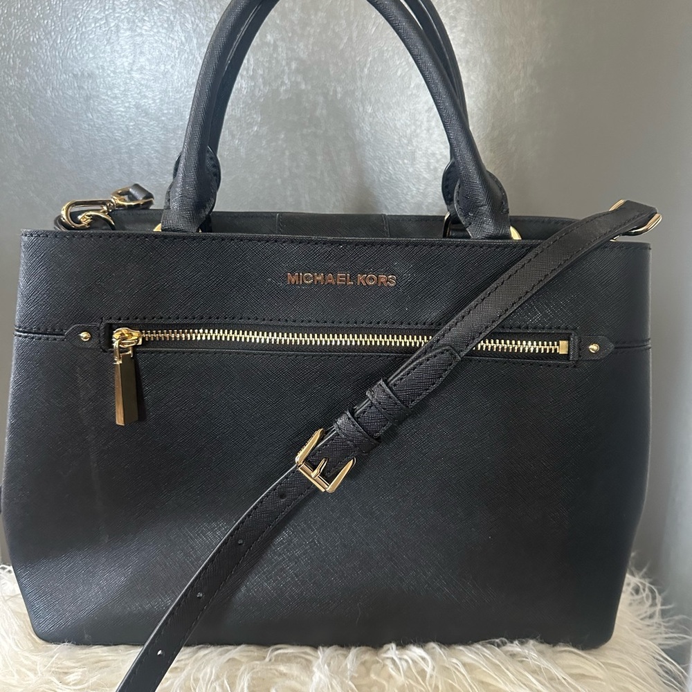 Michael Kors Hailee Crossgrain Leather Satchel - Picture 5 of 12